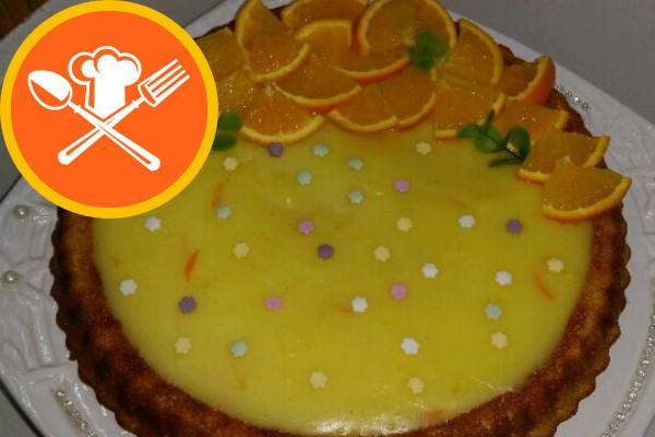 Κέικ τάρτας με κρέμα πορτοκαλιού